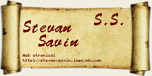 Stevan Savin vizit kartica